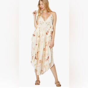 Free People Audrey Maxi Dress in Copper & Rose Combo